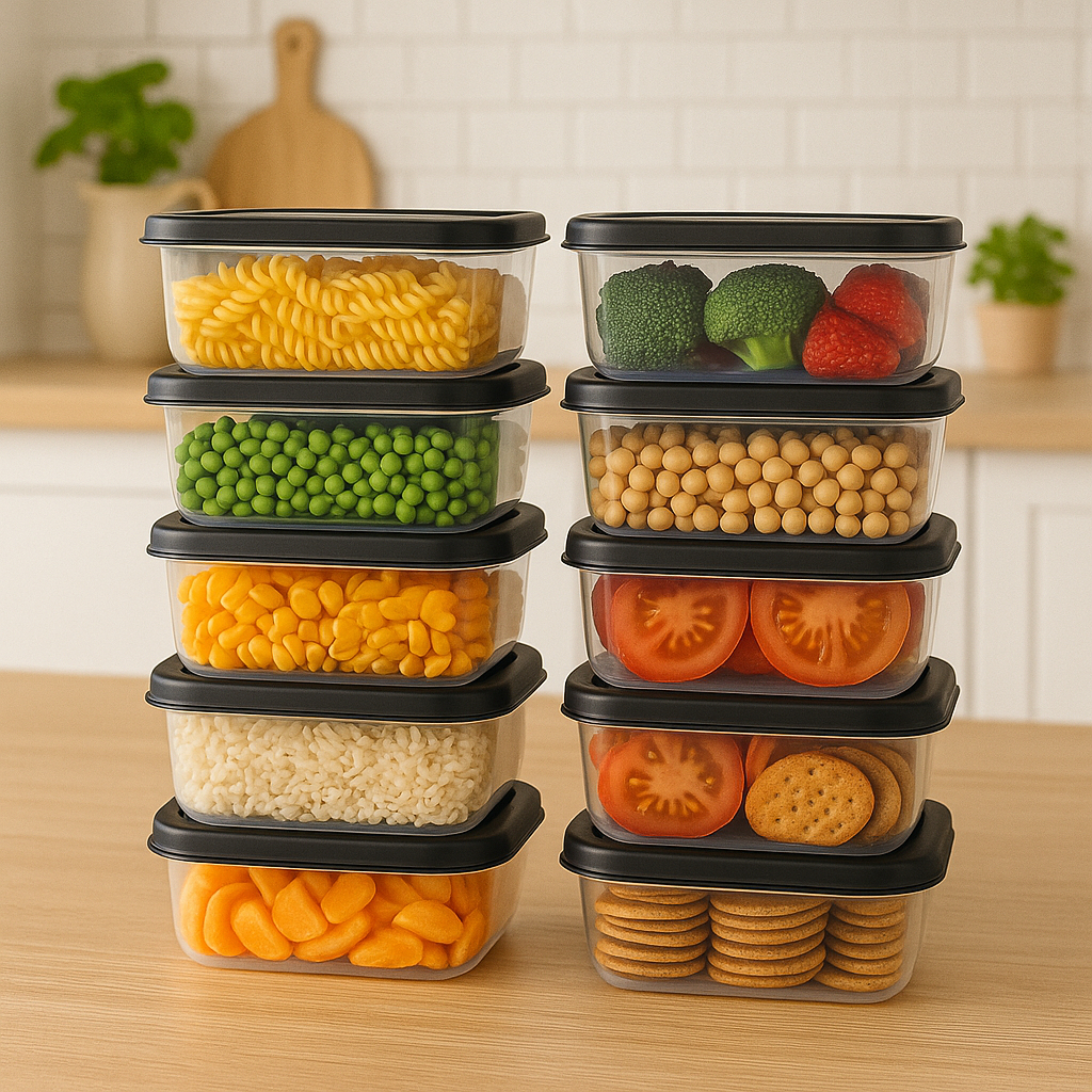 Kit 10 Potes 500ml Transparentes Marmitas Bpa Free Fitness Microondas Freezer Organizador ...