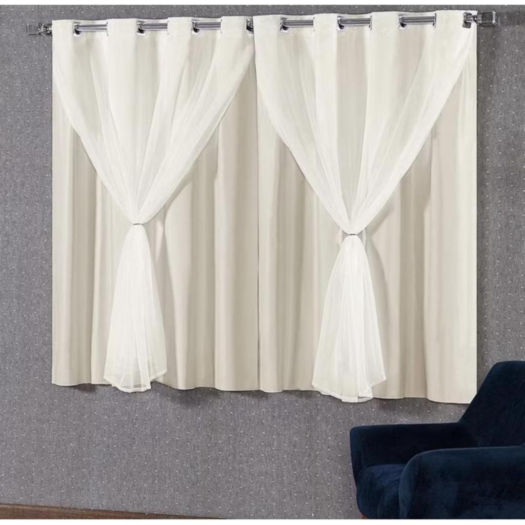 cortina blackout pvc com tecido voil 2,80 x 1,80 para janela em Oferta na Shopee