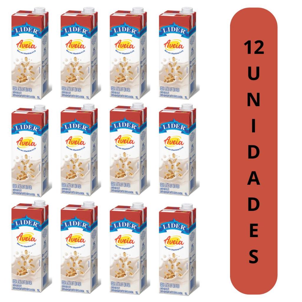 Bebida Láctea Aveia Lider 1L - 12 Unidades em Oferta na Shopee