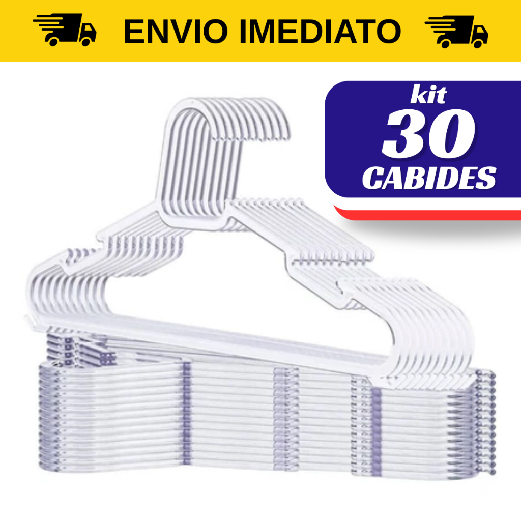 Kit cabide ACRILICO transparente para roupas acrílico adulto atacado reforçado barato