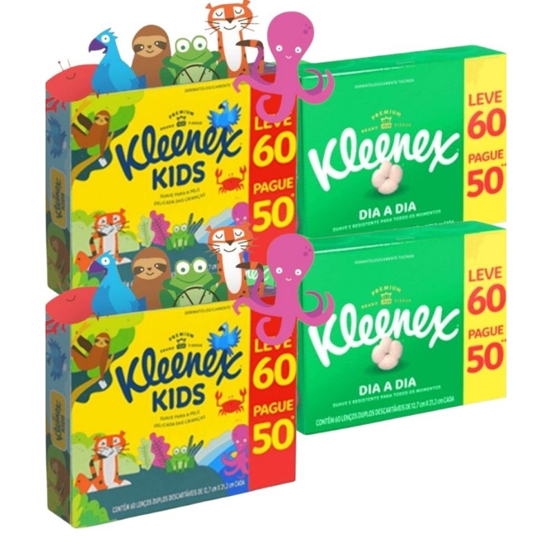 kit com 4 caixa de lenço  cada caixa vem 60 lenços em Oferta na Shopee