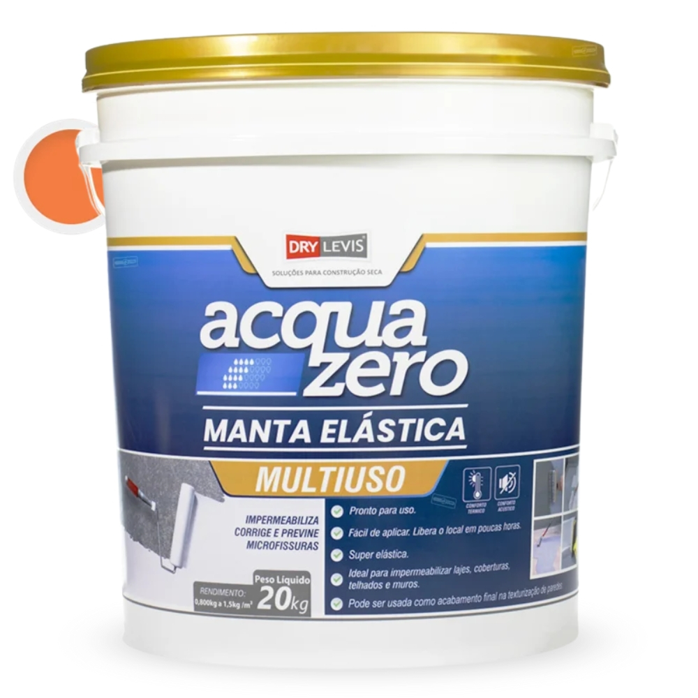 Manta Liquida Acrílica Impermeabilizante Flexível Para Telhados Acqua Zero Cerâmica De Telha 20kg