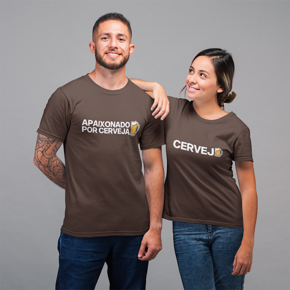 Kit 2 Camisetas Algodão Moda Casal Dia dos Namorados Apaixonado Por Cerveja em Oferta na Shopee