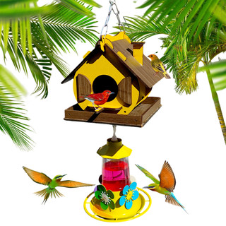 Casa De Passarinho Com Bebedouro Para Beija-flores