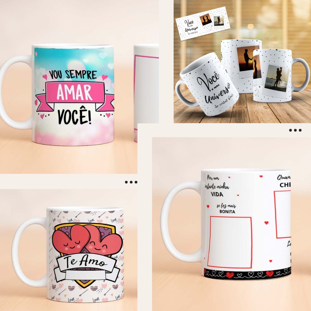 Caneca com Foto Para Dia dos Namorados de Porcelana 320ml  kit casal Mande Sua Foto Envio Rápido