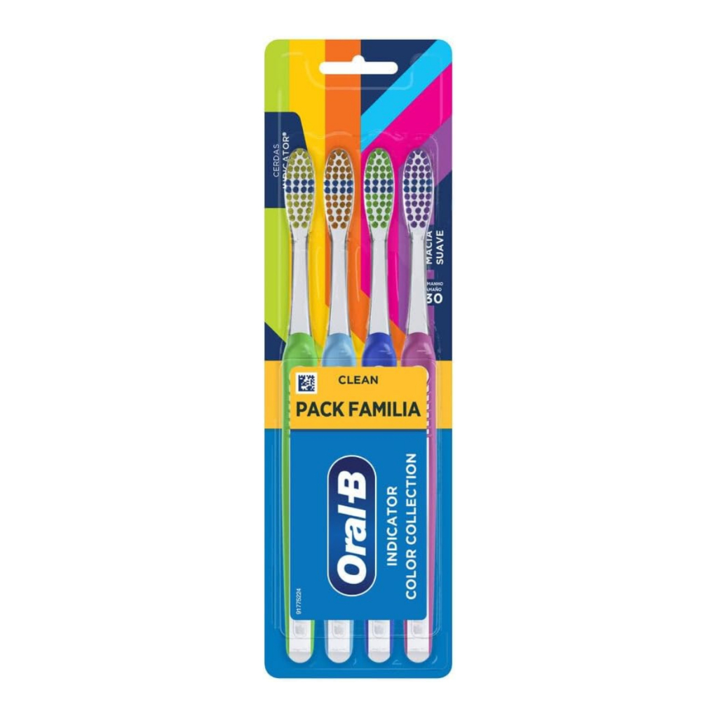 Escovas Dentais Oral-B Indicator Color Collection 4 Unidades em Oferta na Shopee