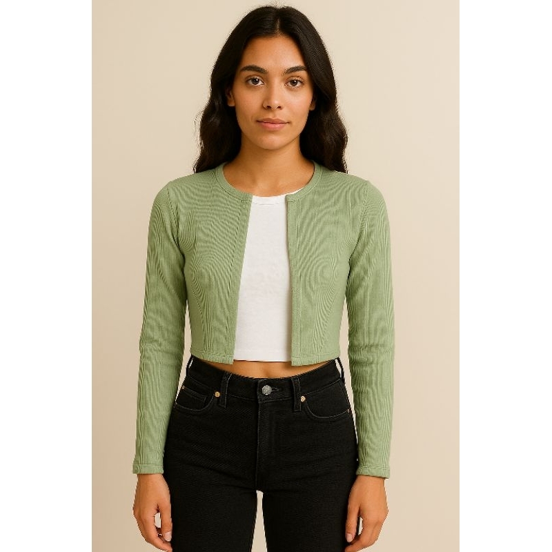 Casaquinho Curto Feminino Manga Longa Blazer