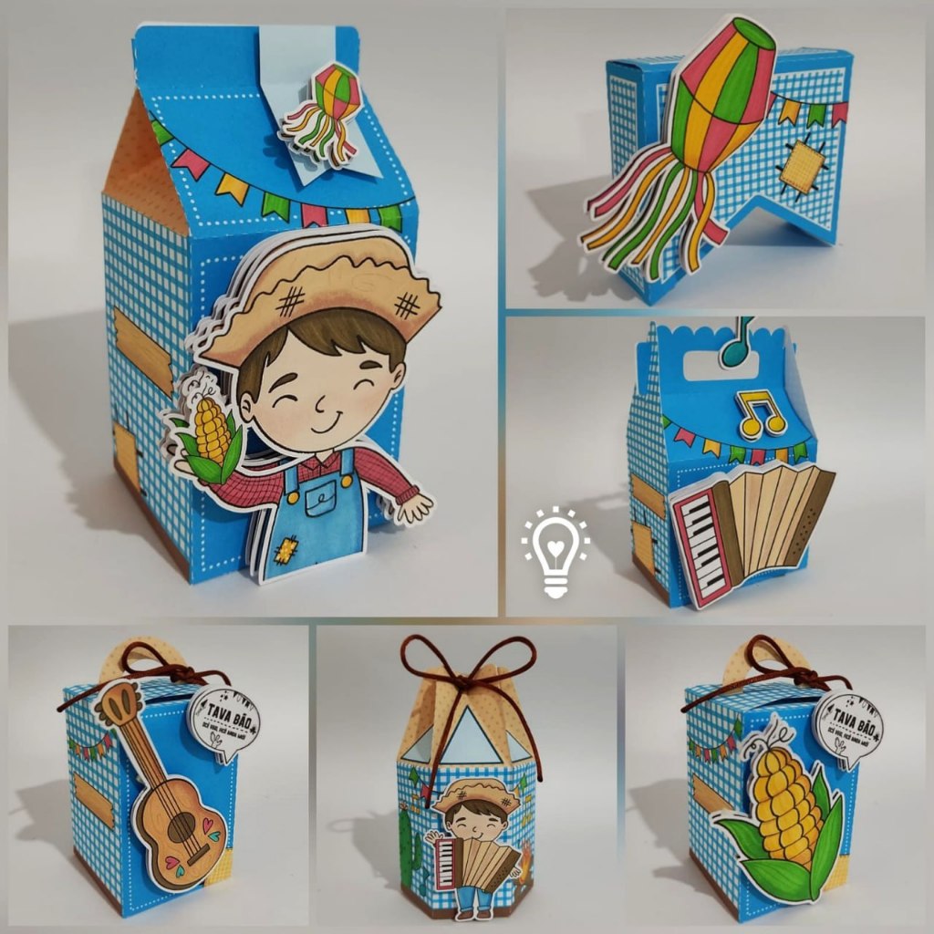 Caixa Personalizada Arraia Festa Junina Menino - 10 UNIDADES | Lembrancinha para Festa | Aniversário