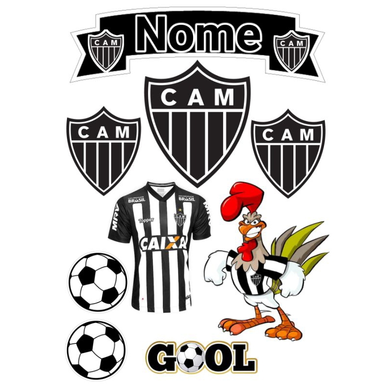 Topper Atlético mineiro topo de bolo Atlético mineiro topper Atlético mg