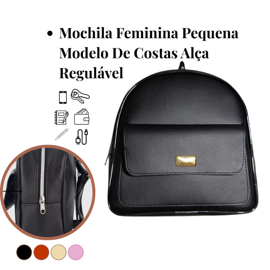 Mochila Feminina Pequena Modelo De Costas Alça Regulável Bolsa Mochila Mulher Moda Estilosa