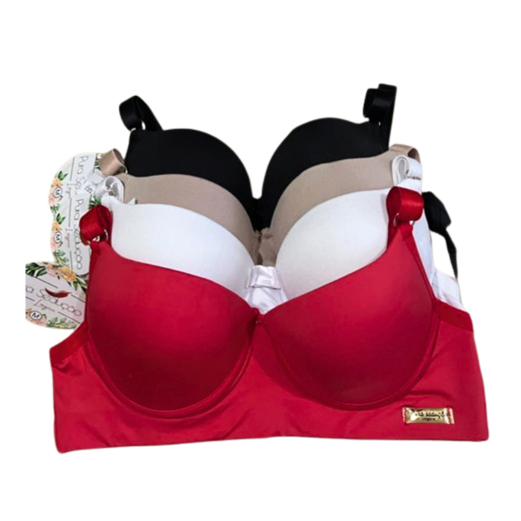 Kit 2 Sutiã Reforçado Básico Microfibra Com Bojo Feminino Sutian Alça Reforçada em Oferta na Shopee