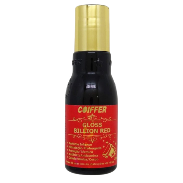 Gloss Billion Red Coiffer 80ml Perfume e Proteção Térmica 80ml