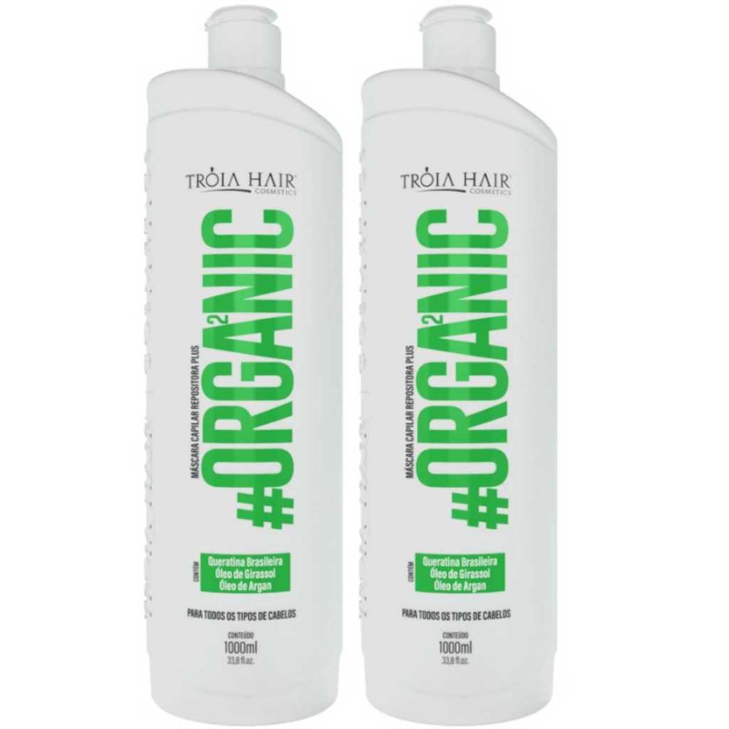 2 Ativo Organic Premium - Troia Hair - 1L - Escova Progressiva Livre de Formol
