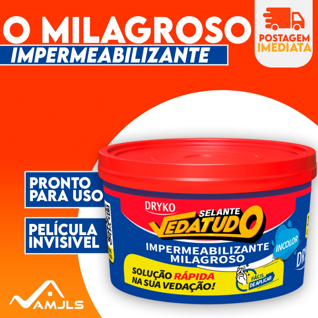 Cola Impermeabilizante Vedatudo Milagroso Infiltrações Selante 300g Dryko