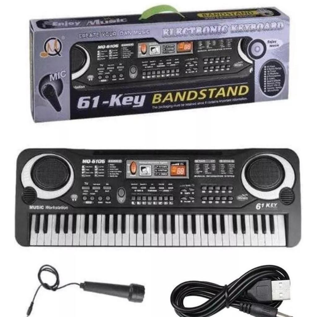 Piano Profissional 61 Teclas Música Digital Placa Chave Musical Teclado Eletrônico Piano Com Microfone