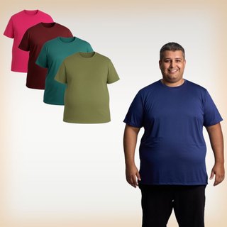 Kit 4 camisetas plus size masculinas fitness corrida proteção dry fit