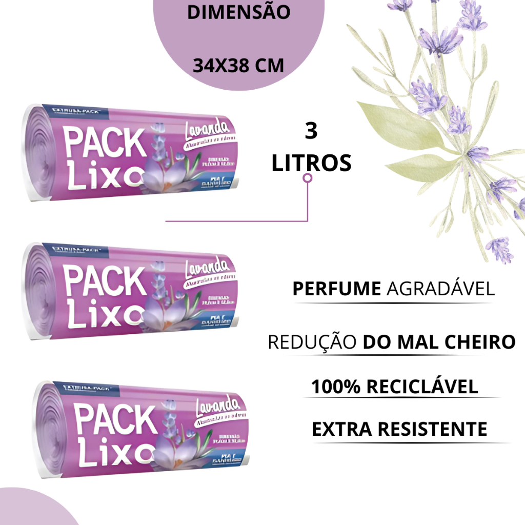 Kit Banheiro Lixeira Banheiro Pia 3 Rolos 120 Sacos Neutraliza Odorizador Lavanda atacado em Oferta na Shopee