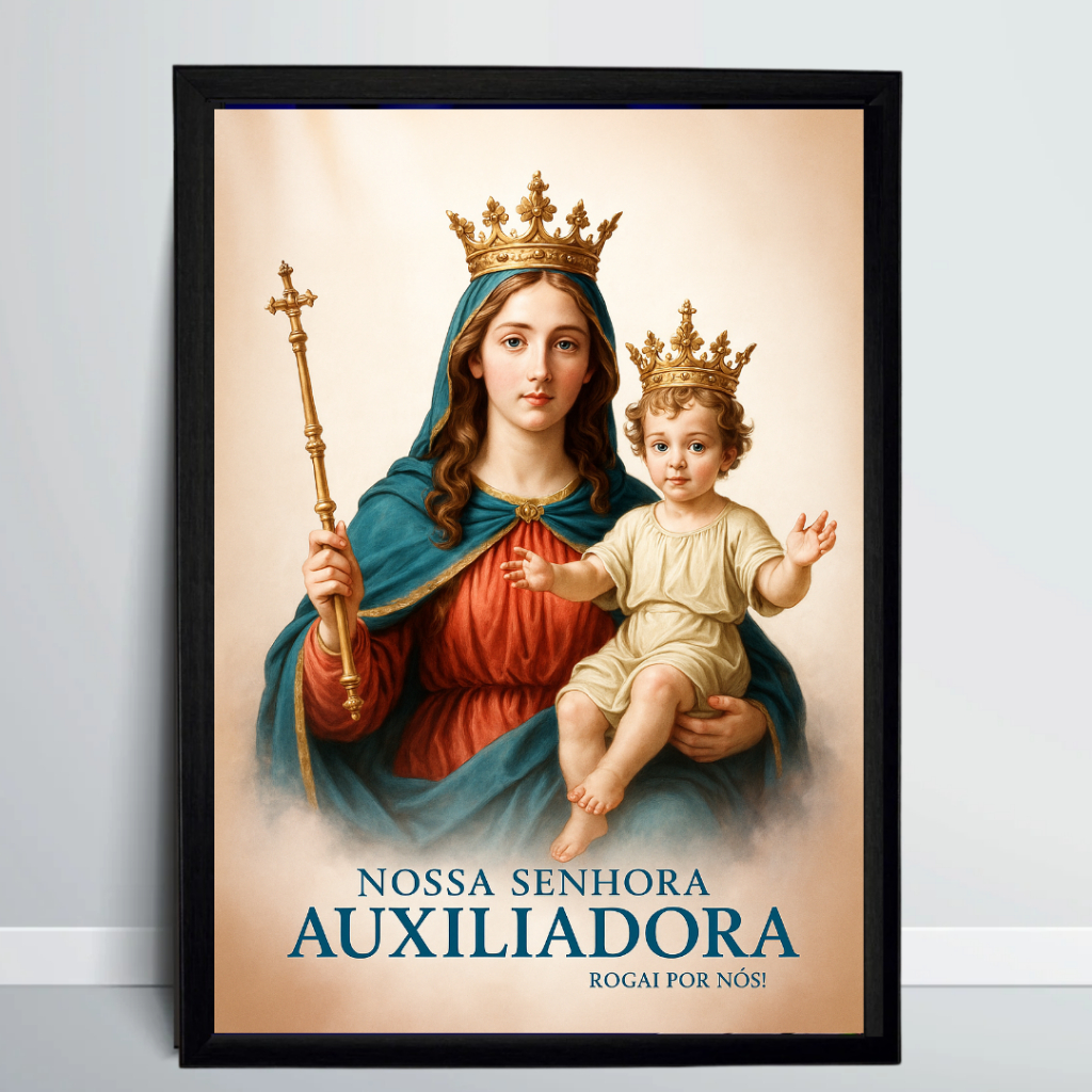 Quadro Nossa Senhora Auxiliadora com Moldura 23x32cm