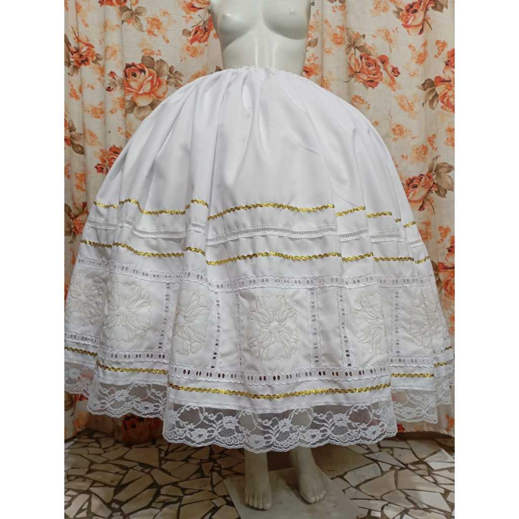 Saia Umbanda e Candomblé - Saia com detalhes em bordados - 3,5 metros por 0,95 cm em Oferta na Shopee