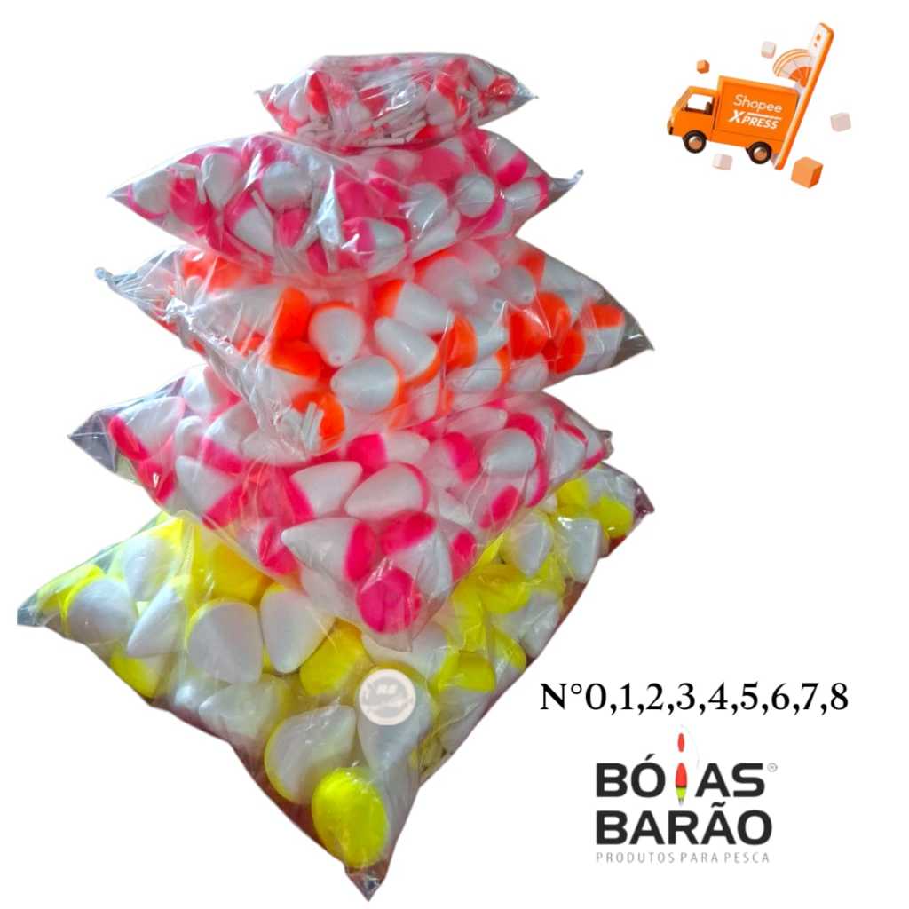 Boia Isopor C/100 unidades Nº0 Até 8 Lambari Guia Para Pesca Bóias Barão em Oferta na Shopee