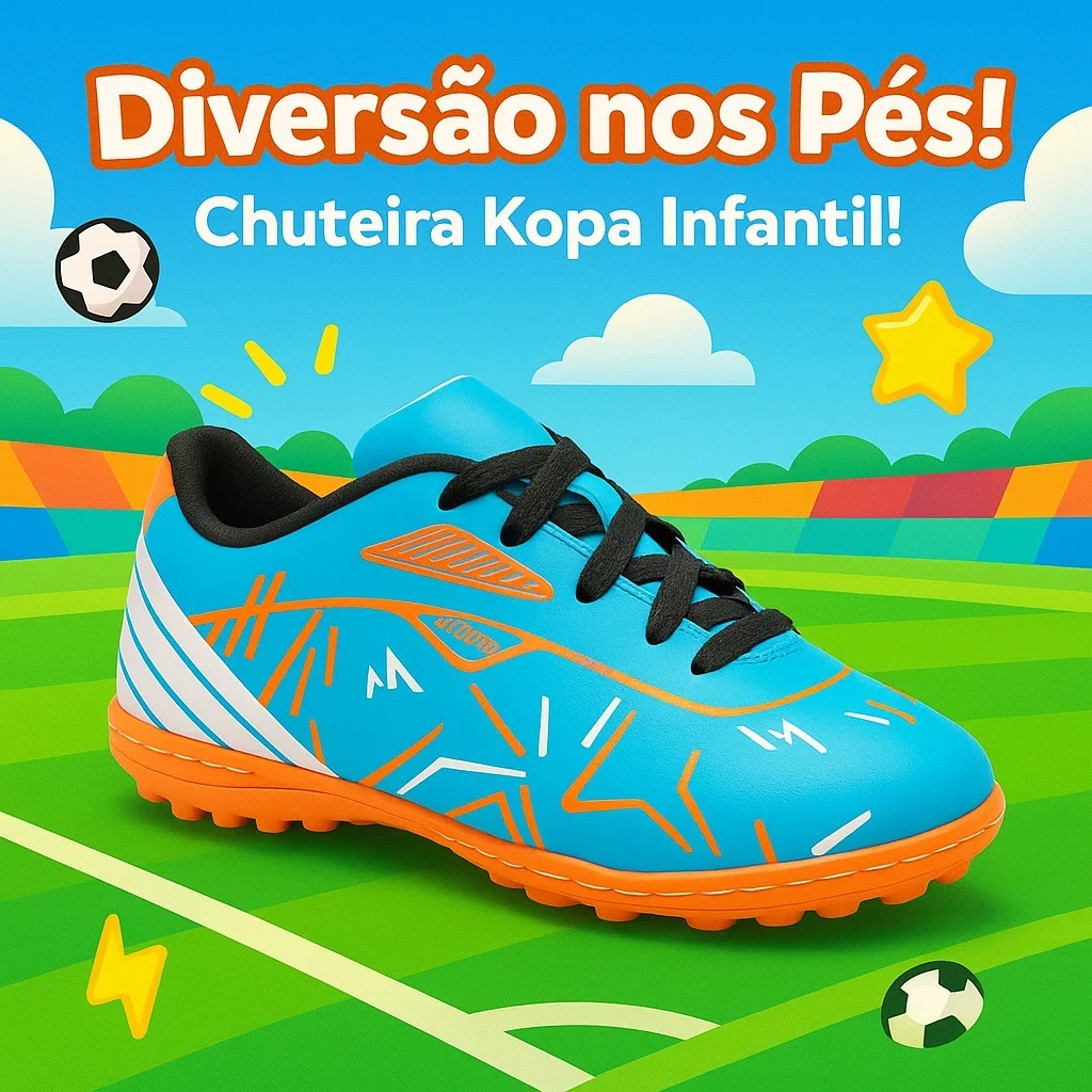 Chuteira Infantil Society Futsal Quadra e Campo Reforçada Costurada Resistente Confortável 28-33