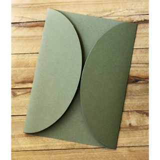 Envelope Auto-envelopado com aba Redondo 15x21cm - 25 peças - Verde Oliva / Musgo 180gr Convite Casamento Lindo Barato em Oferta na Shopee