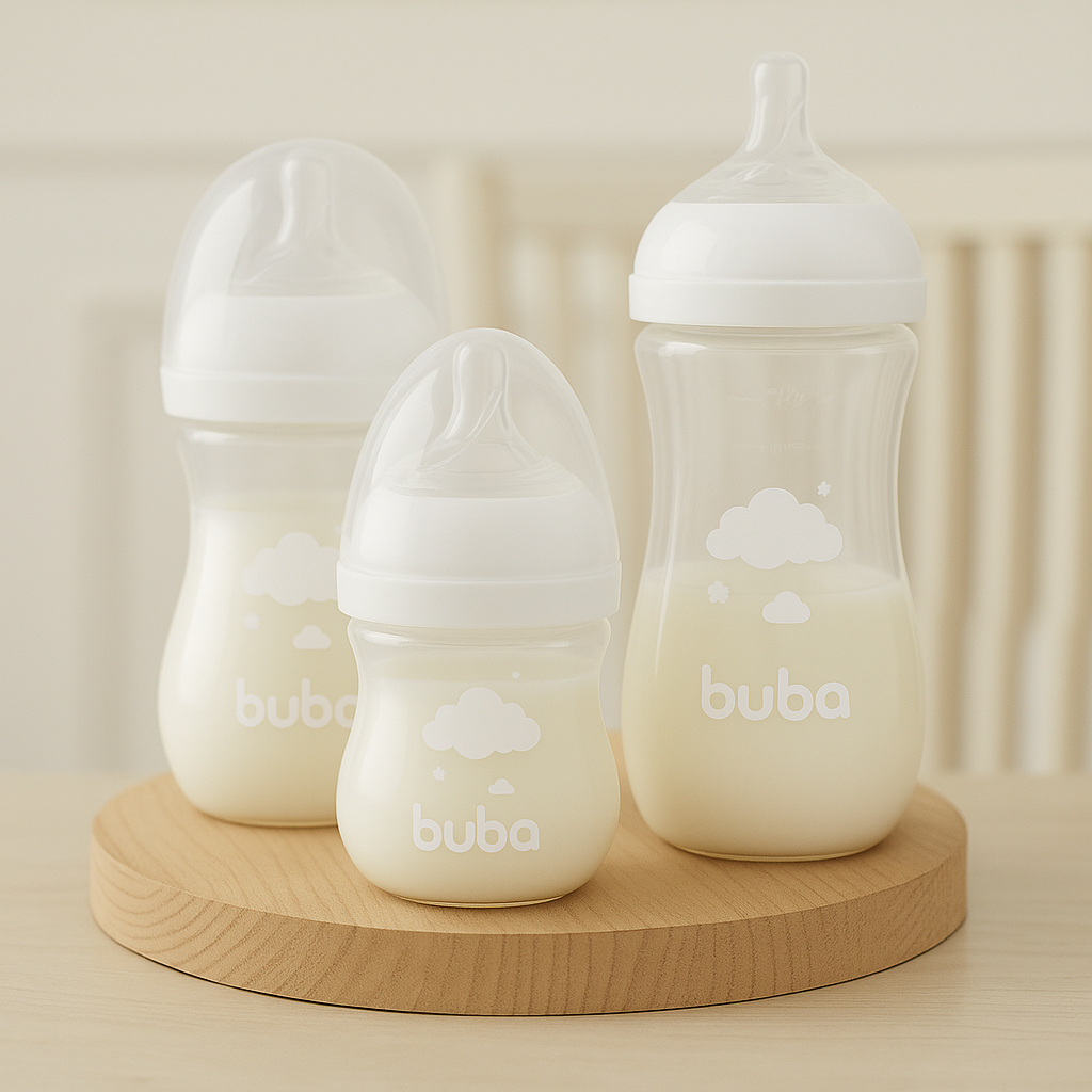 Mamadeira Buba Easy Flow Nuvem 120ml 270ml 330ml Branca Rosa Azul Kit Pequena Média Grande