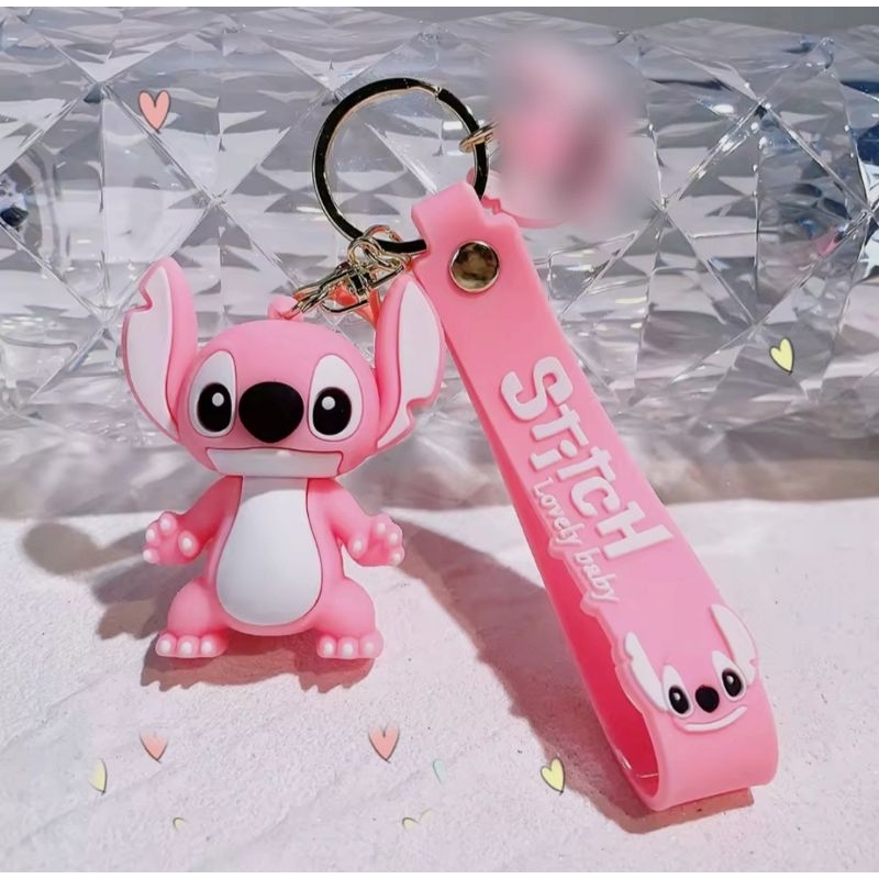Chaveiro Stitch rosa e azul  Atacado Kit 6, 12 ou 24 Unidades Brinde Lembrancinha Fofo