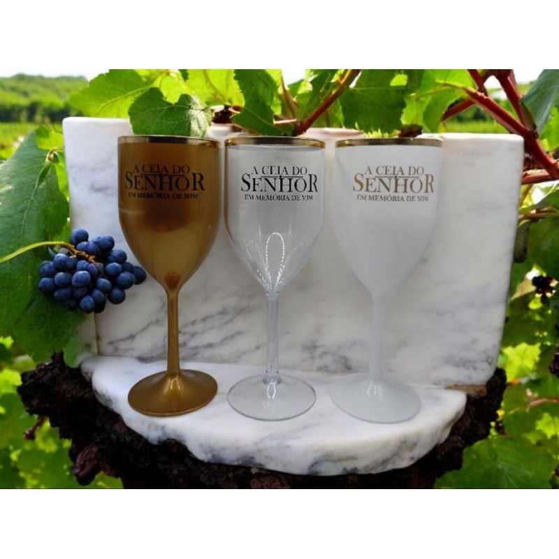 3 taças santa ceia lembrancinhas evangélicas taça plástico 320ml cada taça modelo luxo decoração em memória de mim