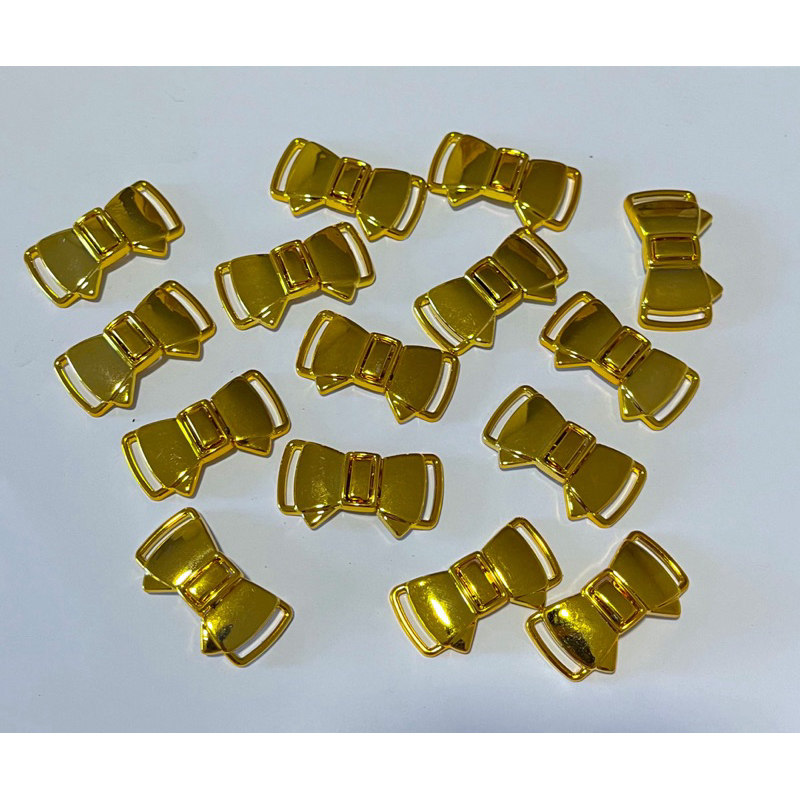 Fivela de encaixe Laço para cintos elásticos Dourada 15mm - 50 pares - 100 pares