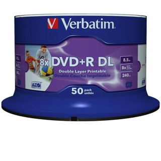 VERBATIM 8X DVD+R DL Dual Double Layer 8.5GB White Inkjet Printable Branco Com 05 Unidades em Oferta na Shopee