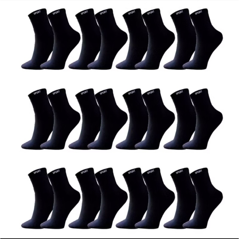 Kit 24 Pares Meias masculina algodão cano longo sport frio confortáveis(kit 3 a 24 pares) em Oferta na Shopee