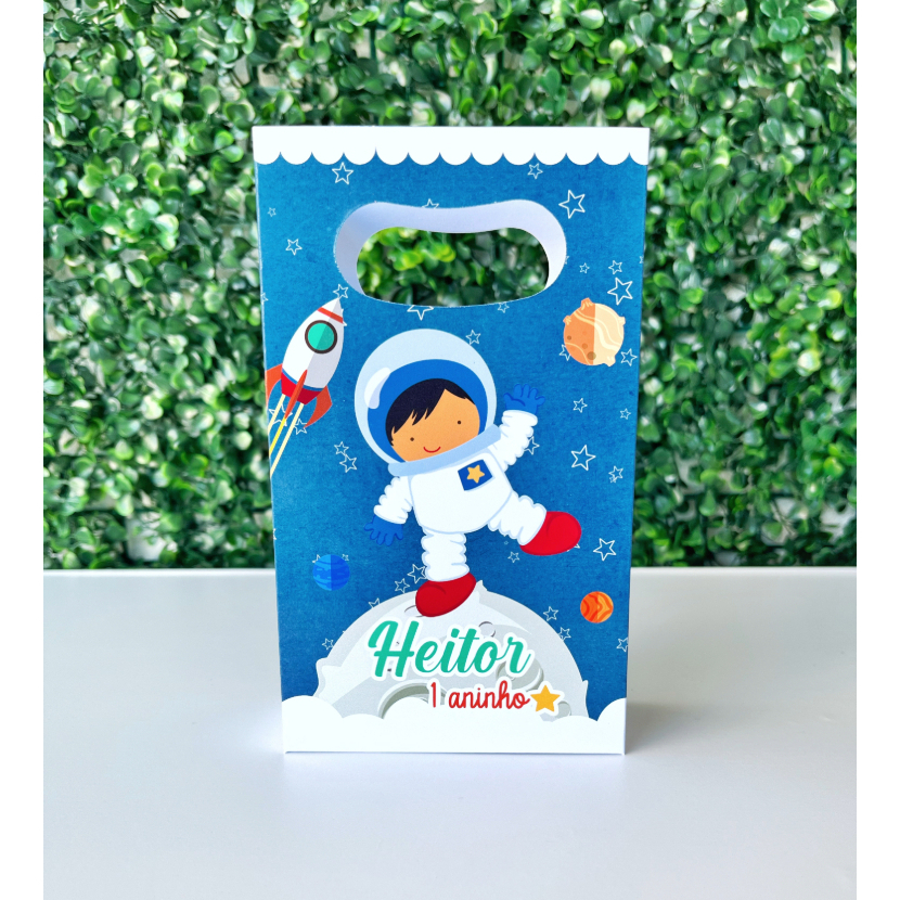 Sacolinha personalizada Astronauta 2.0/ Mimos de Aniversário Lembrancinhas (PEGUE E MONTE)