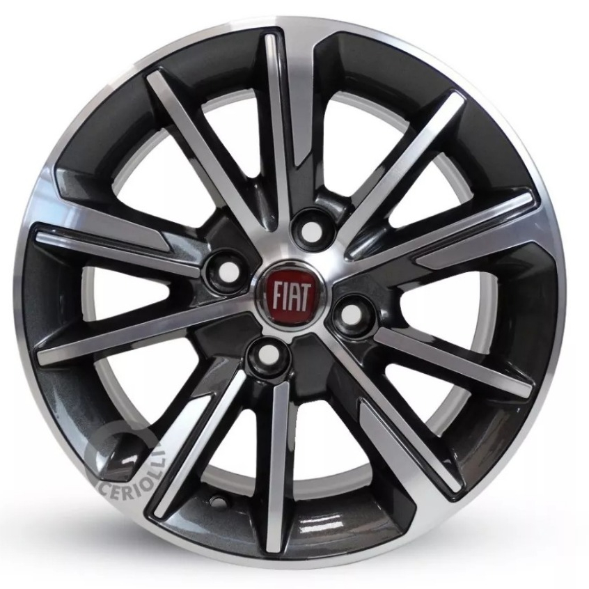 Kit 4 Rodas Aro 14 Fiat Cronos 4x98 Fiat Cronos Uno Uno Fire Palio Mobi Strada Bicos de Brinde S03