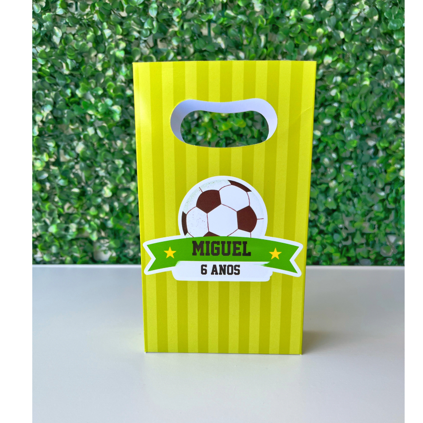 Sacolinha personalizada Futebol / Mimos de Aniversário Lembrancinhas (PEGUE E MONTE)