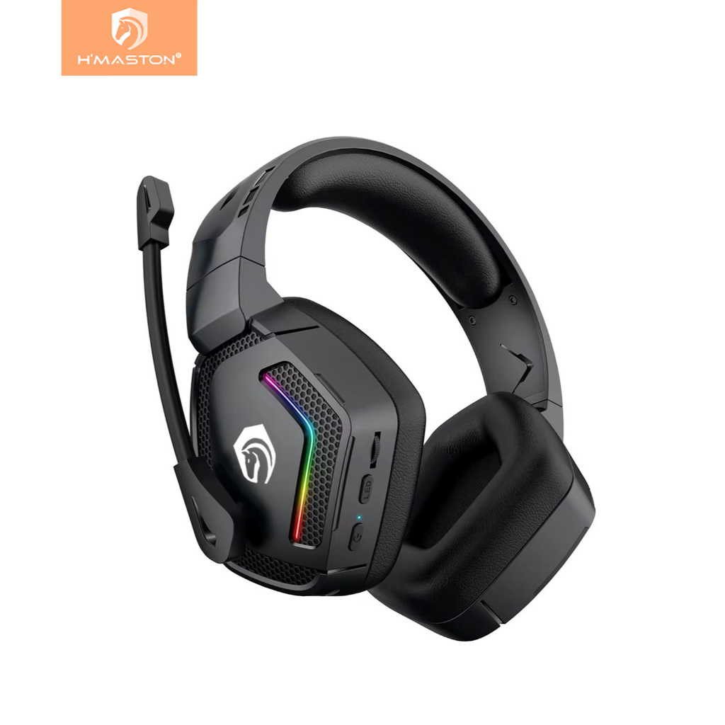 Fone Headset gamer sem fio Bluetooth Com Microfone Original H'maston SNS12 Luz RGB