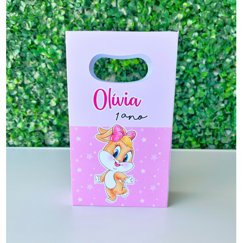 Sacolinha personalizada Baby Looney Tunes Menina / Lola / Mimos de Aniversário Lembrancinhas (PEGUE E MONTE)