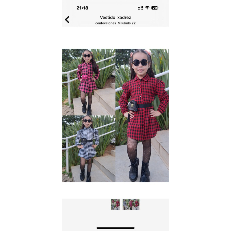 Chamise infantil xadrez,moda junina blogueirinha