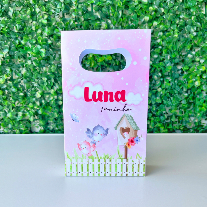 Sacolinha personalizada Jardim Encantado/ Mimos de Aniversário Lembrancinhas (PEGUE E MONTE)