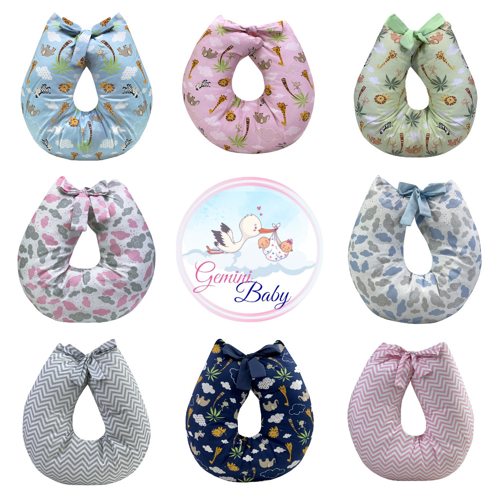 Almofada de Amamentação Com Zíper e Laço 100% Algodão Lindas Estampas