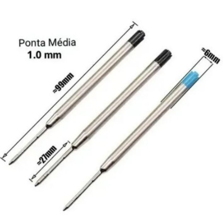 Carga para canetas tipo parker ou cross kit com 12 unidades em Oferta na Shopee