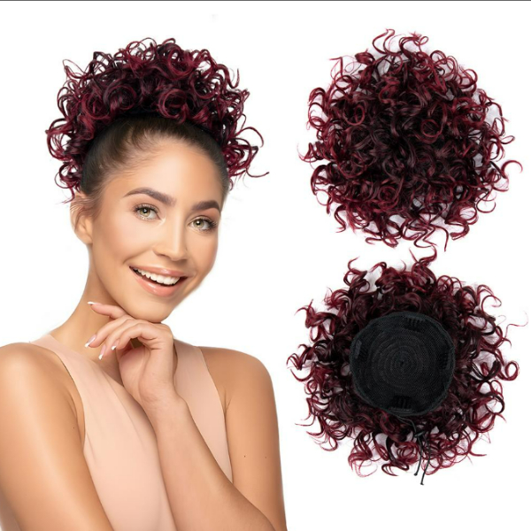 Cabelo Coque Organico Coque Cacheado Puff Afro Com Regulador
