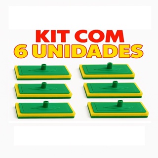 6 Rodos Abrasivo Mop Esponja Lava Piso E Azulejo ** SEM CABO * * ENVIO IMEDIATO em Oferta na Shopee