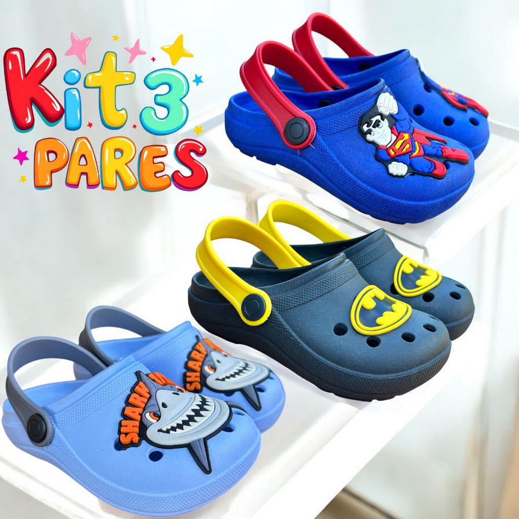 Kit 3 Pares Sandália Babuche Infantil Menino — imagem 2 de 2