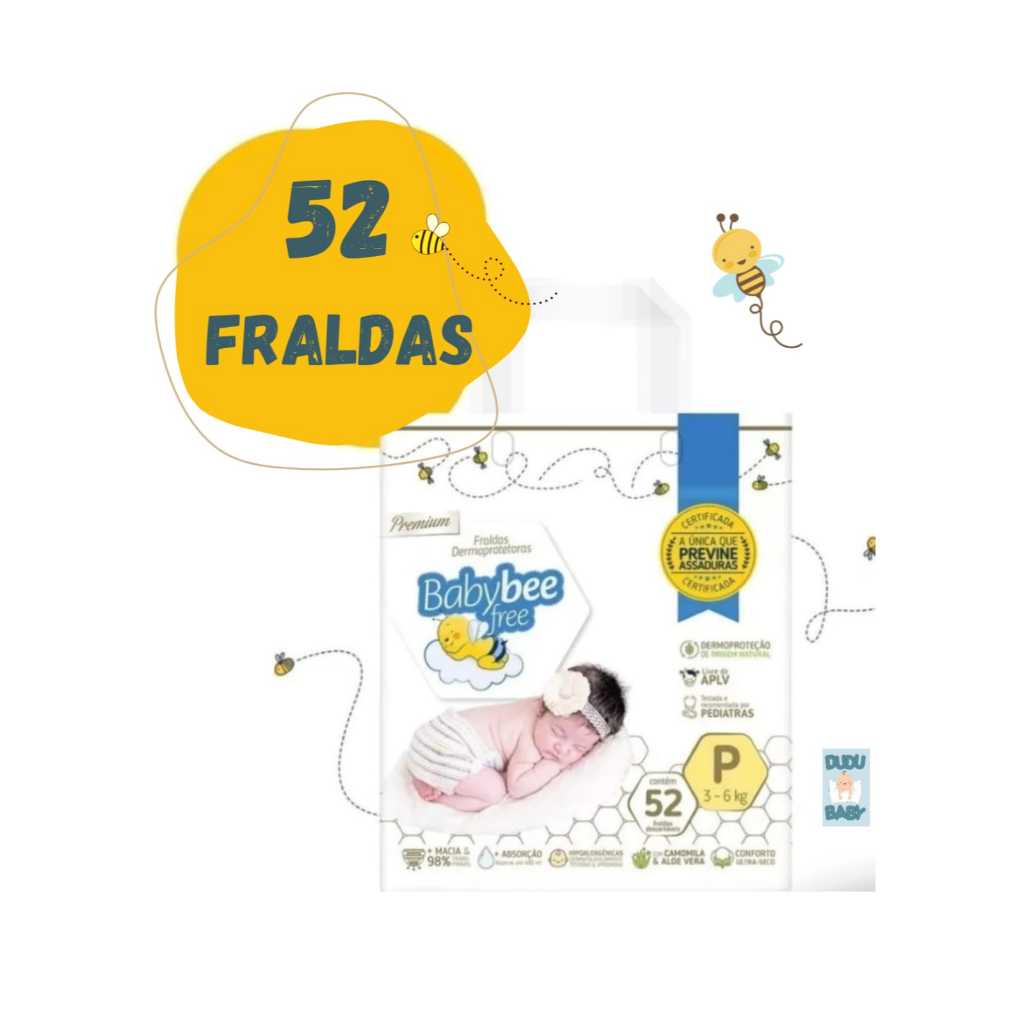promoção de inicio de ano Fralda Descartável Baby Bee Free Dermoprotetora Premium livre de alergias em Oferta na Shopee