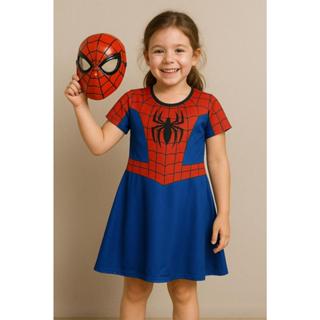 Vestido Infantil Homem Aranha Fantasia Menina com Máscara em Oferta na Shopee
