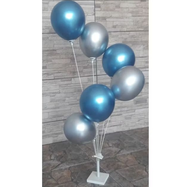 Suporte de Chão de Bexigas Balão C/ 6 varetas 78cm em Base de MDF Kit 2 unidades