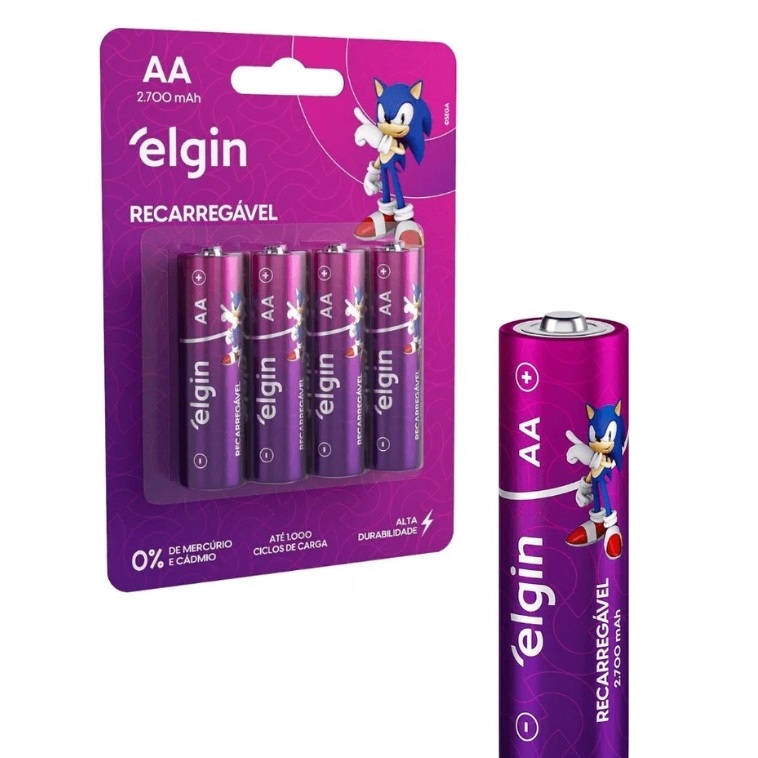 Pilha Recarregavel Aa Elgin 2700 Mah Blister C/4 Un em Oferta na Shopee