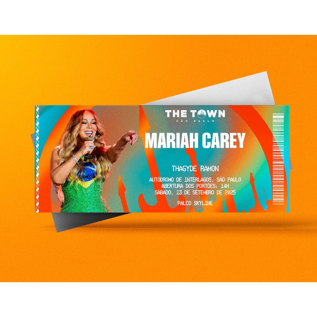 Ingresso Holográfico Personalizado Mariah Carey - The Town 2025