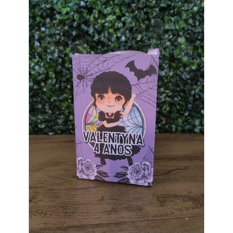 Sacolinhas Wandinha caixinhas lembrancinhas para festa de aniversário